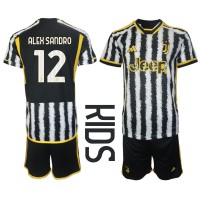 Dětský Fotbalový dres Juventus Alex Sandro #12 2023-24 Domácí Krátký Rukáv (+ trenýrky)